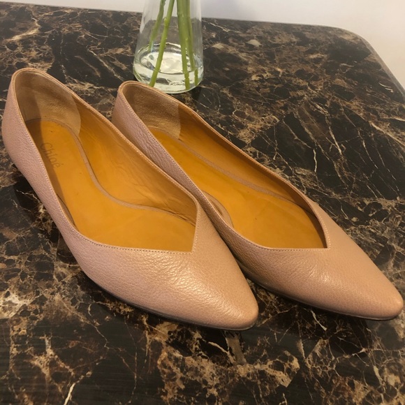 Chloe- nude pointed toe flats - Picture 2 of 5
